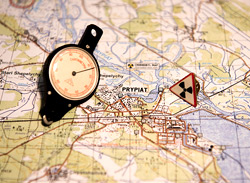 Topographic map of the Chernobyl zone of obligatory resettlement